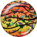 20MM  color   Flower   Print   glass  snaps buttons