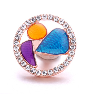 20MM metal Rose gold plated with enamel snap charms snaps jewelry
