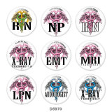20MM   Nurse   Print   glass  snaps buttons