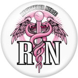 20MM   Nurse   Print   glass  snaps buttons