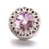 20MM design metal silver plated with Rhinestone snap charms snaps jewelry