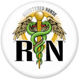 20MM   Nurse   Print   glass  snaps buttons