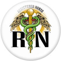 20MM   Nurse   Print   glass  snaps buttons