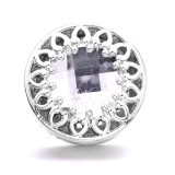 20MM design metal silver plated with Rhinestone snap charms snaps jewelry