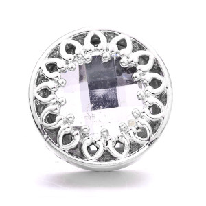 20MM design metal silver plated with Rhinestone snap charms snaps jewelry