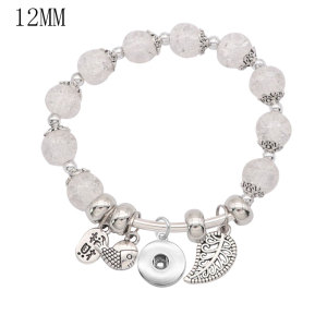 1 buttons With  snap Imitation crystal Small accessories Elasticity  bracelet fit12MM snaps jewelry