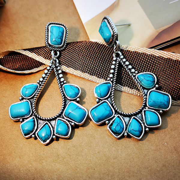 Vintage natural stone earrings