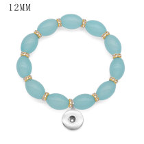 1 buttons With  snap Glass beads Elasticity  bracelet fit 12MM snaps jewelry