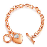 Love Stainless Steel Bracelet Rose Gold Plated Diamond Hand Jewelry OT Clasp Titanium Steel Women's Bracelet