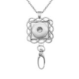Hook necklace Badge Reel ID holder with  60cm chain fit 18&20mm chunks snap jewelry