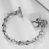 Love Stainless Steel Bracelet Rose Gold Plated Diamond Hand Jewelry OT Clasp Titanium Steel Women's Bracelet