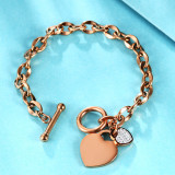 Love Stainless Steel Bracelet Rose Gold Plated Diamond Hand Jewelry OT Clasp Titanium Steel Women's Bracelet