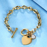 Love Stainless Steel Bracelet Rose Gold Plated Diamond Hand Jewelry OT Clasp Titanium Steel Women's Bracelet