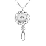 Hook necklace Badge Reel ID holder with  60cm chain fit 18&20mm chunks snap jewelry