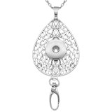 Hook necklace Badge Reel ID holder with  60cm chain fit 18&20mm chunks snap jewelry