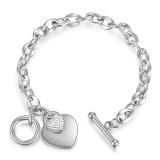 Love Stainless Steel Bracelet Rose Gold Plated Diamond Hand Jewelry OT Clasp Titanium Steel Women's Bracelet