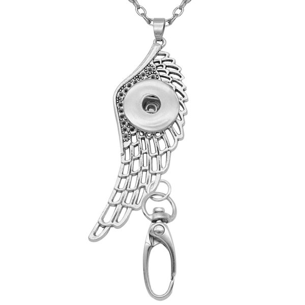 Hook necklace Badge Reel ID holder with  60cm chain fit 18&20mm chunks snap jewelry