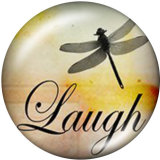 20MM  Dragonfly   Print   glass  snaps buttons