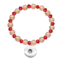 1 buttons With  snap Glass beads  Elasticity  bracelet fit18&20MM snaps jewelry
