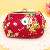 High capacity flower Snaps coin purse Storage bag Clutch bag fit 18mm snap button jewelry