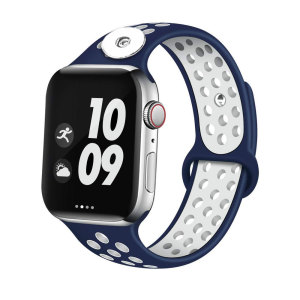 38/40MM Applicable to Apple iwatch apple watch6 generation two-color breathable sports silicone strap iwatch fit 18mm chunks