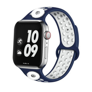 38/40MM Applicable to Apple iwatch apple watch6 generation two-color breathable sports silicone strap iwatch fit two 18mm chunks
