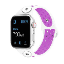 42/44MM Applicable to Apple iwatch apple watch6 generation two-color breathable sports silicone strap iwatch fit two 18mm chunks