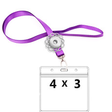 CDC Vaccination 4 X 3 inch waterproof card holder and 90cm lanyard fit 18&20mm chunks snap jewelry