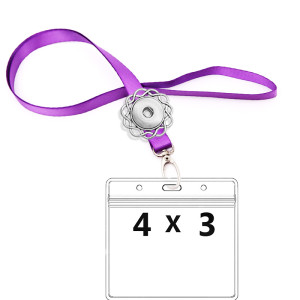 CDC Vaccination 4 X 3 inch waterproof card holder and 90cm lanyard fit 18&20mm chunks snap jewelry