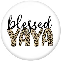 20MM  Lucky MOM MAMA GIGI  NANA  Print   glass  snaps buttons