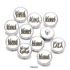 20MM  Lucky MOM MAMA GIGI  NANA  Print   glass  snaps buttons