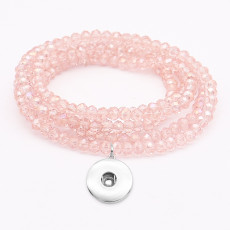 80CM 1 buttons With  snap Imitation crystal  Elasticity  bracelet fit18&20MM snaps jewelry