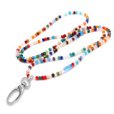 80CM Imitation Crystal Colorful Bead Elastic Hook Necklace