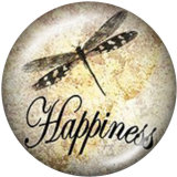 20MM  Dragonfly   Print   glass  snaps buttons