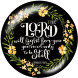 20MM  Flower  words  Print   glass  snaps buttons