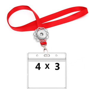 CDC Vaccination 4 X 3 inch waterproof card holder and 90cm lanyard fit 18&20mm chunks snap jewelry