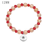 1 buttons With  snap Glass beads  Elasticity  bracelet fit12MM snaps jewelry