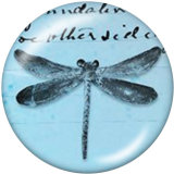 20MM  Dragonfly   Print   glass  snaps buttons