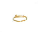 Mama Stainless Steel Letter ring Mother's Day Ladies Gift Adjustable opening