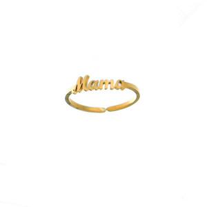Mama Stainless Steel Letter ring Mother's Day Ladies Gift Adjustable opening