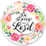 20MM   Flower  words   Print   glass  snaps buttons