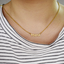 Mama Mother Necklace English Word Mother's Day Stainless Steel Necklace 40CM