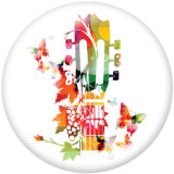 20MM   Music  Print   glass  snaps buttons
