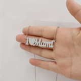 Mama Mother Necklace English Word Mother's Day Stainless Steel Necklace 40CM