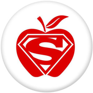 20MM  Teacher  Apple  words  Print   glass  snaps buttons