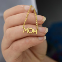 Mama Mother Necklace English Word Mother's Day Stainless Steel Necklace 40CM