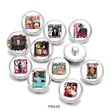 20MM   Famous  music  Print   glass  snaps buttons