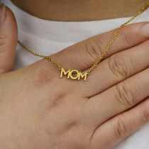 Mama Mother Necklace English Word Mother's Day Stainless Steel Necklace 40CM
