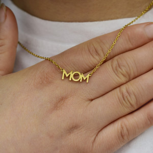 Mama Mother Necklace English Word Mother's Day Stainless Steel Necklace 40CM