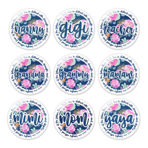 20MM   MOM  GIGI MAMA NANA     glass  snaps buttons